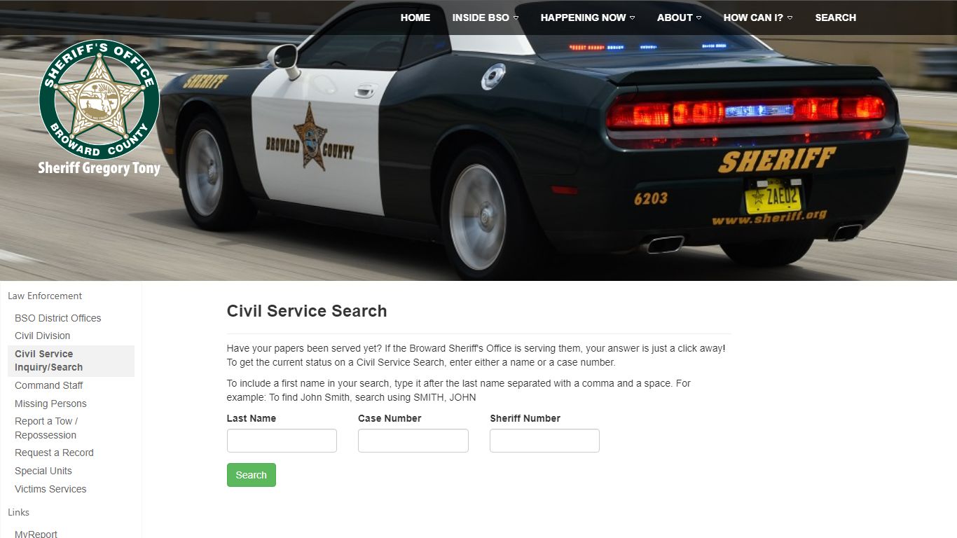 Civil Service Inquiry/Search | Broward County